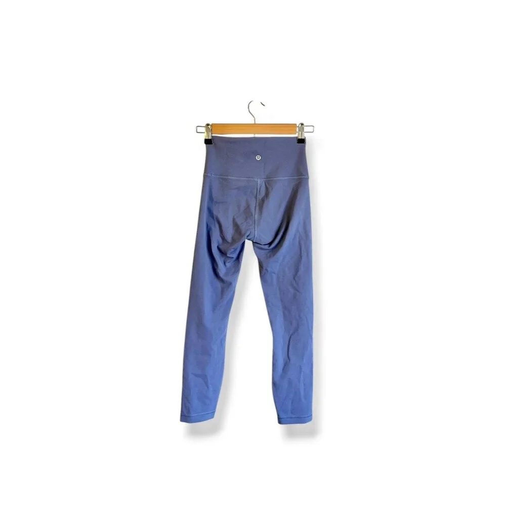 Lululemon Wunder Train High Rise Crop Purple Blue Periwinkle Athletic Leggings